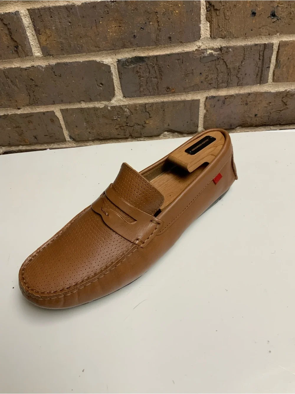 Men's Cognac Slip-On Penny Loafers